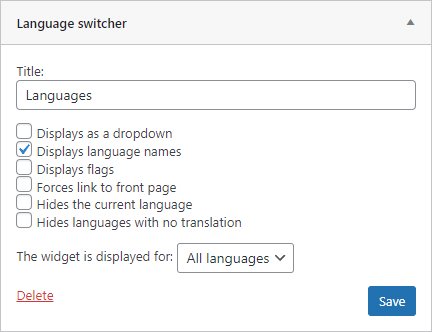 Polylang Language Widget