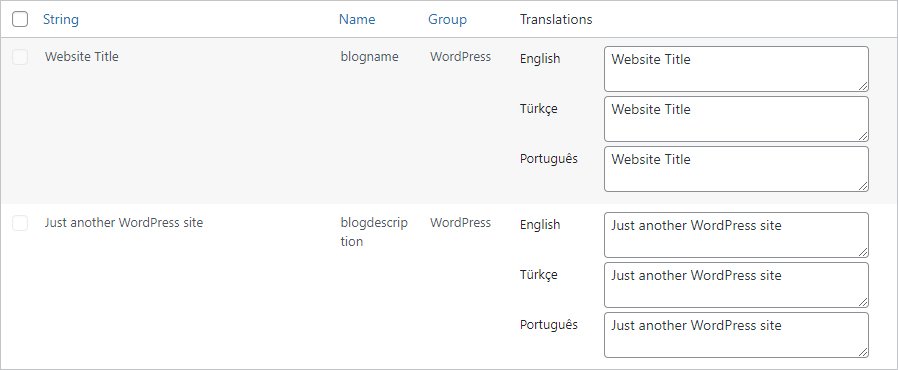 Polylang String Translation