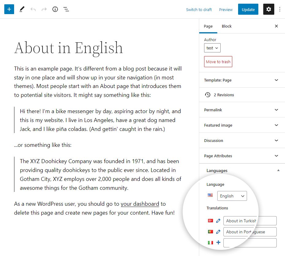 Polylang Translating Content