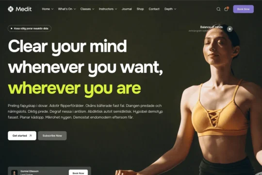 Medit - Modern Yoga, Fitness & Meditation HTML Template